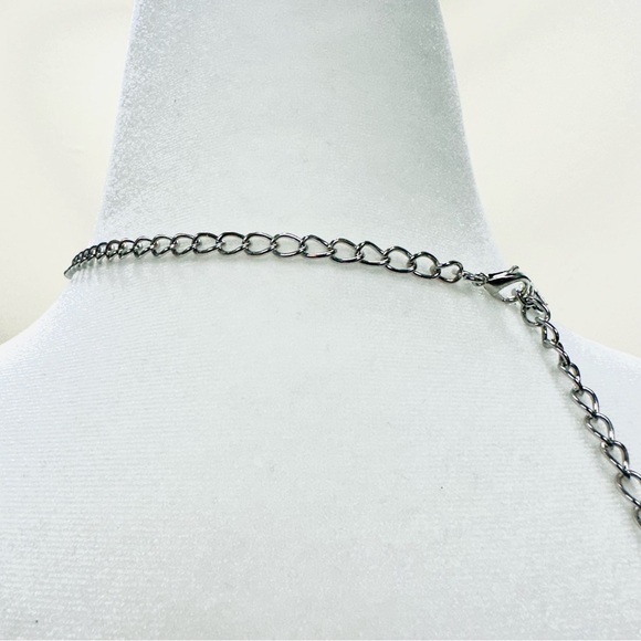 Silver Cross Choker Necklace - Picture 4 of 4